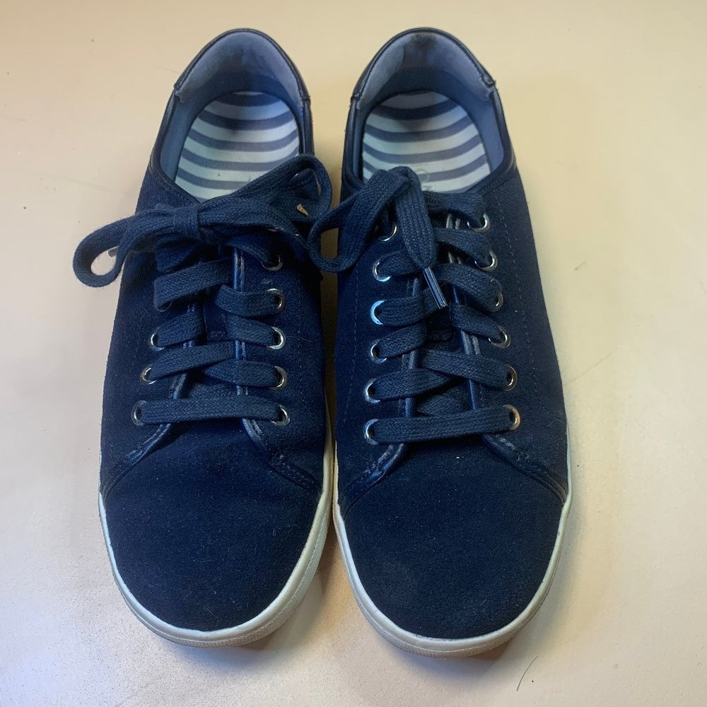 Womens Vionic Brinley Blue Suede Casual Sneaker Navy 8.5